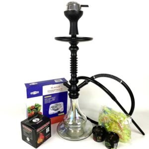 Chicha - Narguilé Apollo Noir Mat avec Plaque Chauffante 1000W