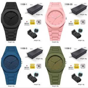 Montre Quartz Unisexe Minimaliste en Polycarbonate – Design Épuré & Coffret Complet