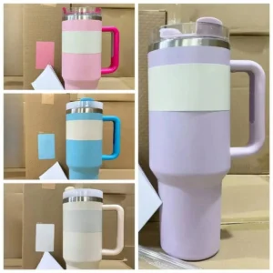 Flacon sous vide en acier inoxydable de grande capacité 40Oz, gobelet isolé avec couvercles et pailles, parfait pour les voyages, nouveauté 2025